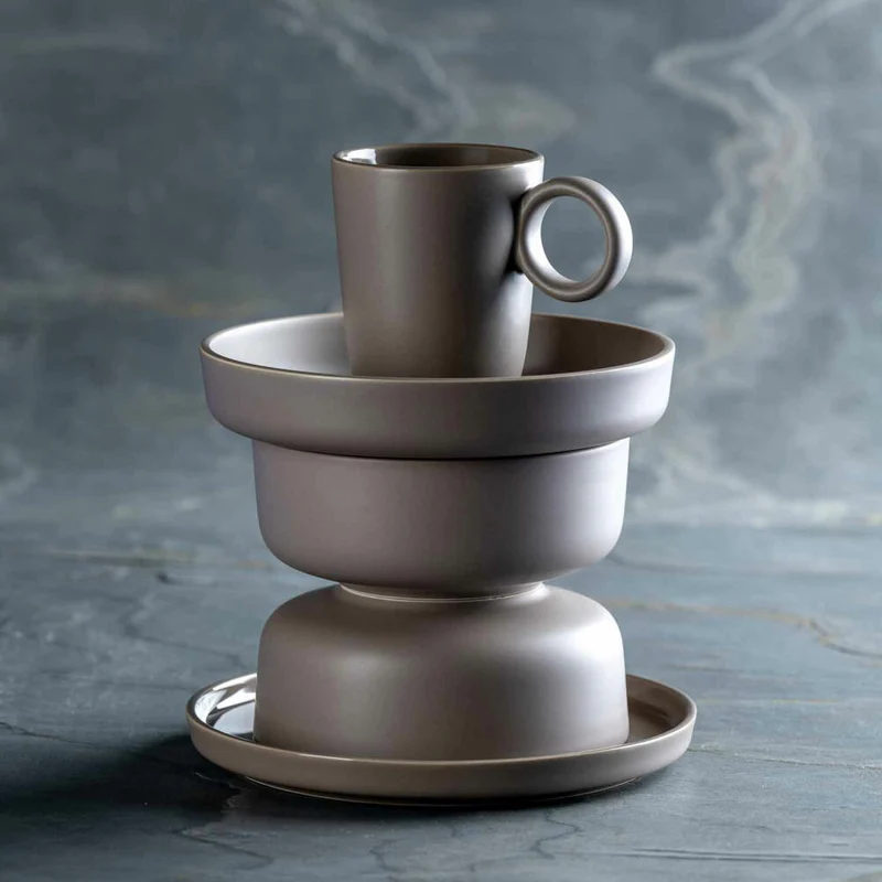 Leonardo Keramikteller ROMA, Teller, Frühstücksteller, Speiseteller, Keramik, Taupe, 22 cm, 027921