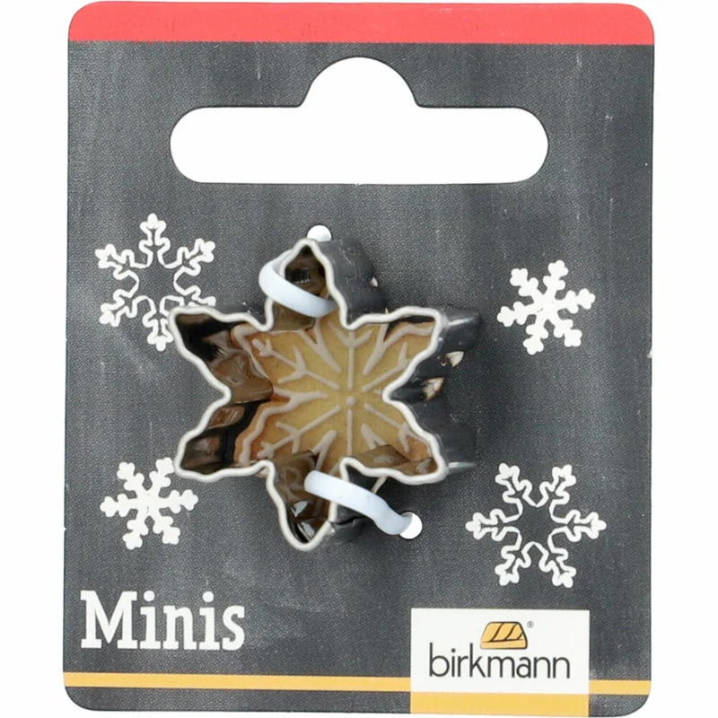 Birkmann Mini-Ausstechform Schneeflocke, Ausstecher, Plätzchenform, Keks, Plätzchen, Edelstahl, 2.2 cm, 152977