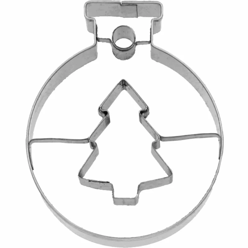 Birkmann Ausstechform Kugel Tannenbaum, Ausstecher, Plätzchenform, Keks, Plätzchen, Edelstahl, 6 cm, 189614
