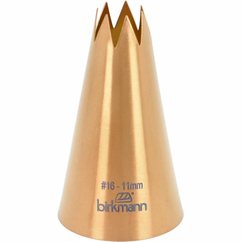 Birkmann Sterntülle Nr.16, Spritztülle, Garniertülle, Backzubehör, Edelstahl, Kupferfarben, Ø 11 mm, 409095