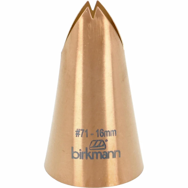 Birkmann Blatttülle Nr. 71, Spritztülle, Garniertülle, Backzubehör, Edelstahl, Kupferfarben, Ø 16 mm, 409125