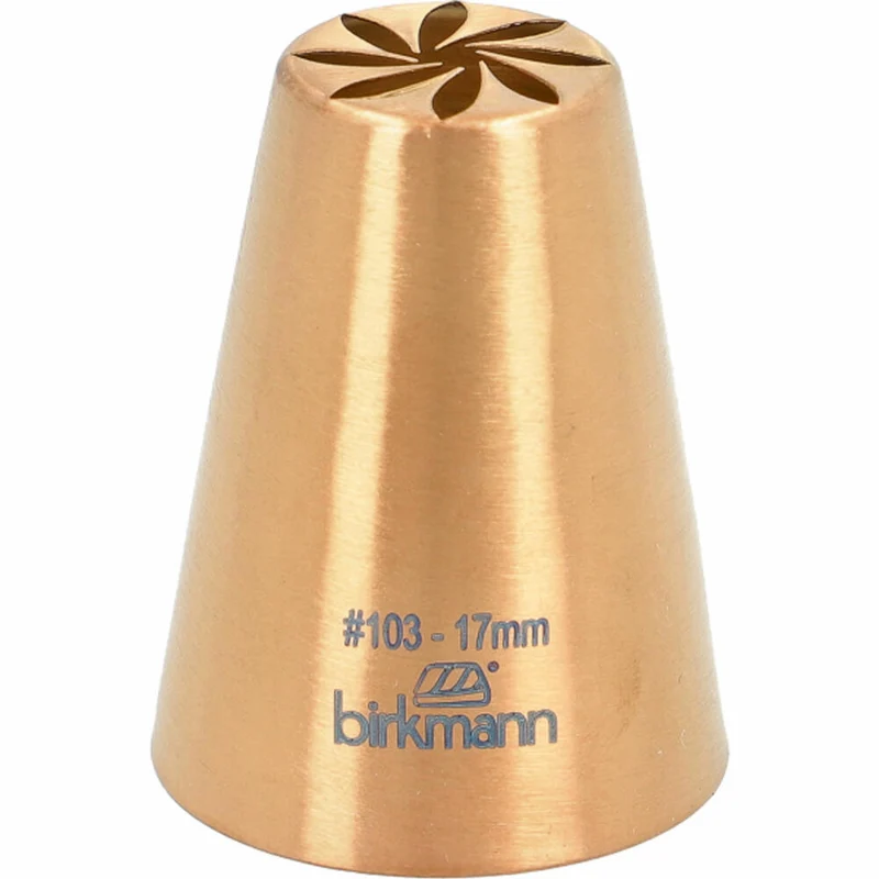 Birkmann Designtülle Nr.103, Spritztülle, Garniertülle, Backzubehör, Edelstahl, Kupferfarben, Ø 17 mm, 409187
