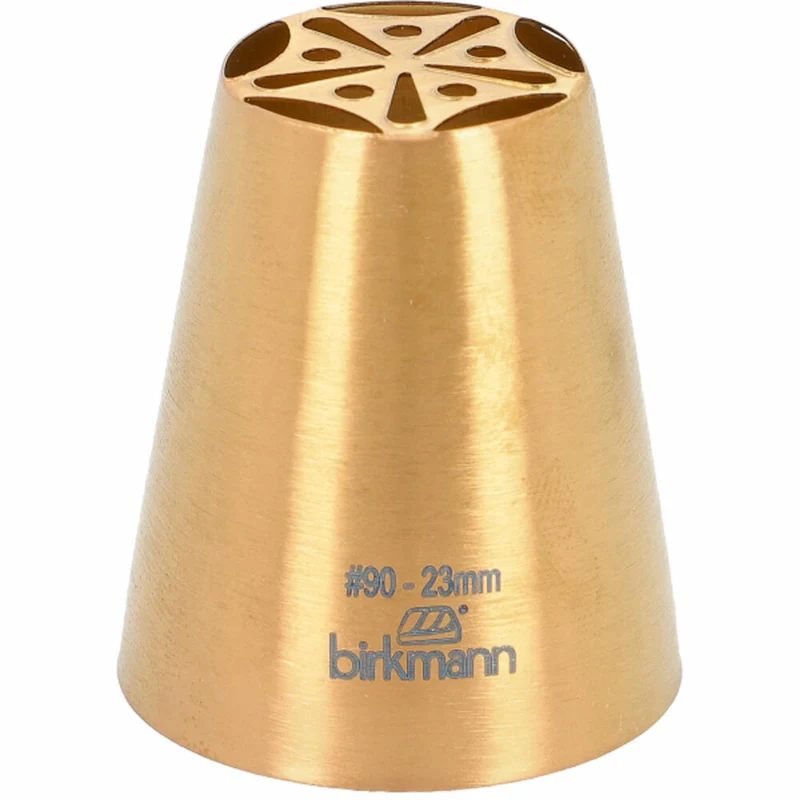 Birkmann Blütentülle Nr. 90, Spritztülle, Garniertülle, Backzubehör, Edelstahl, Kupferfarben, Ø 23 mm, 409194
