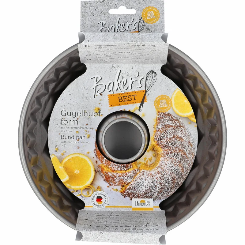 Birkmann Bakers Best Gugelhupfform, Kuchenform, Backform, Karbonstahl, Ø 22 cm, 886124