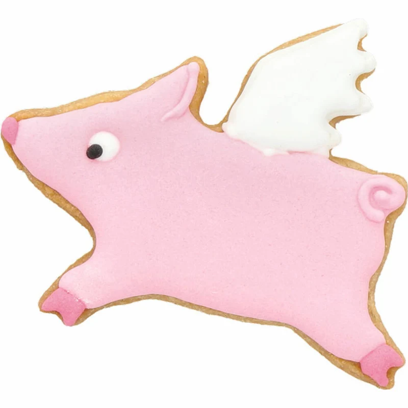 Birkmann Ausstechform Schwein mit Flügeln, Ausstecher, Plätzchenform, Keks, Plätzchen, Edelstahl, 7 cm, 189744