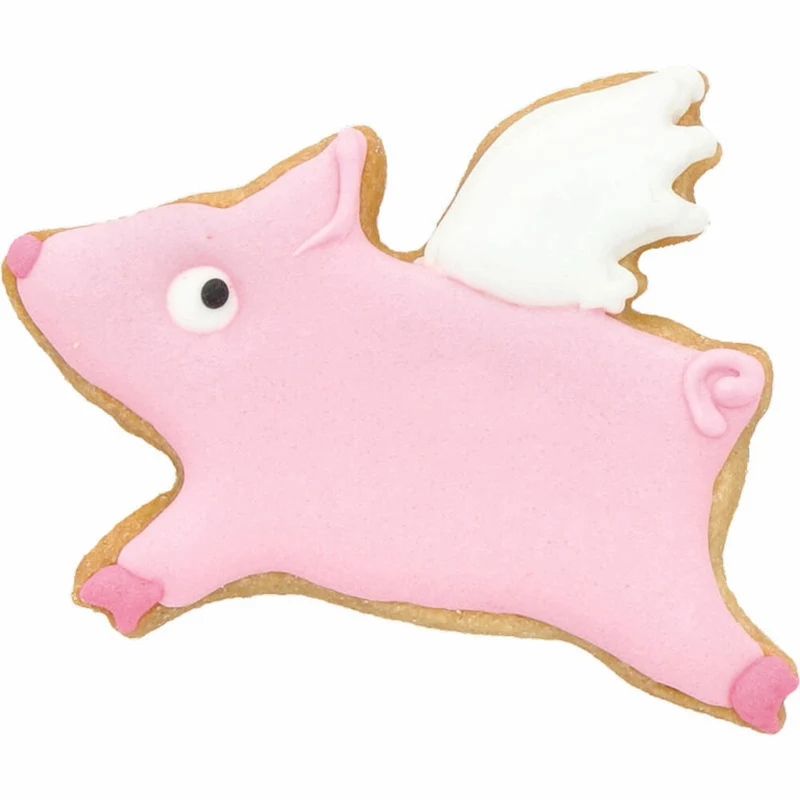 Birkmann Ausstechform Schwein mit Flügeln, Ausstecher, Plätzchenform, Keks, Plätzchen, Edelstahl, 7 cm, 189744