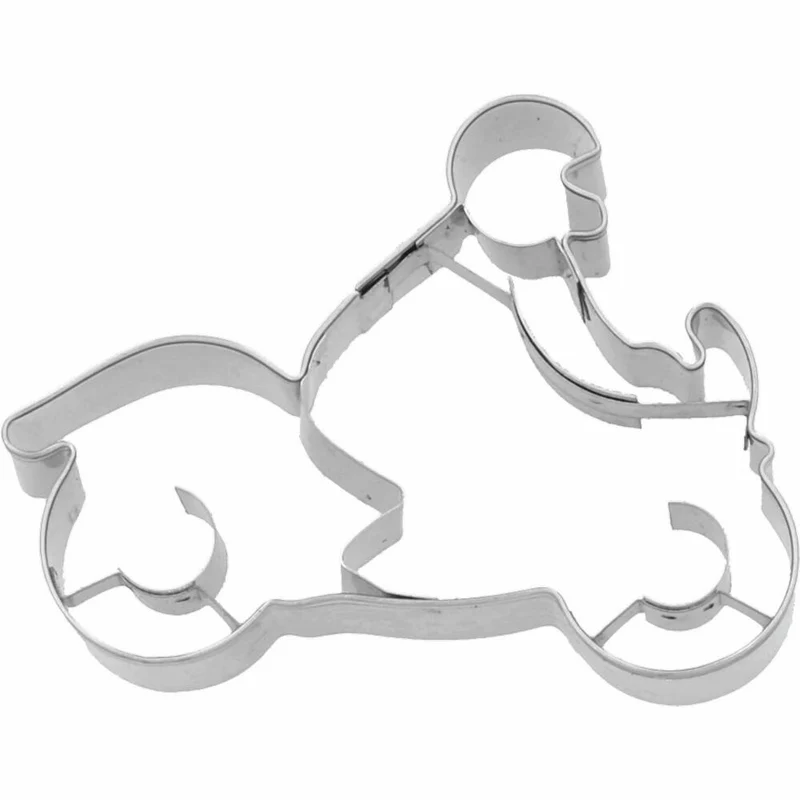 Birkmann Ausstechform Motorradfahrer, Ausstecher, Plätzchenform, Keks, Plätzchen, Edelstahl, 8 cm, 189799