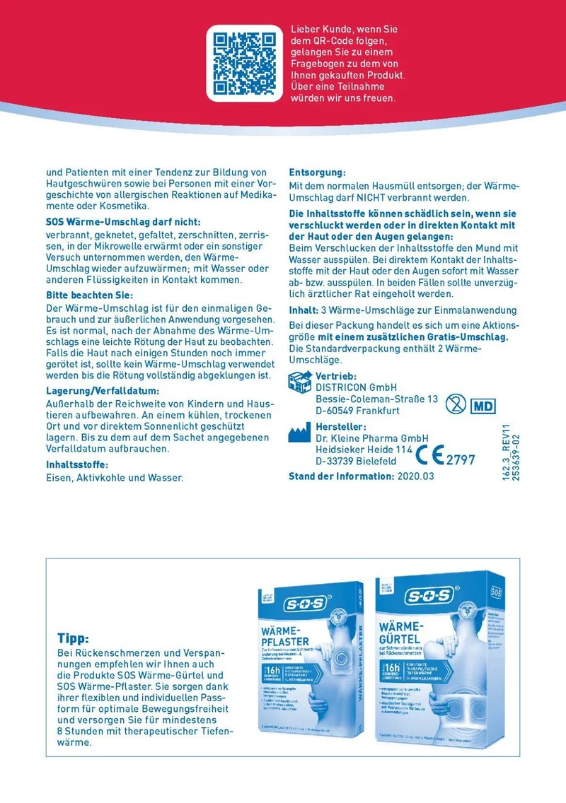 SOS Wärmeumschlag, Wärmetherapie bei Nacken- und Schulterschmerzen, neu