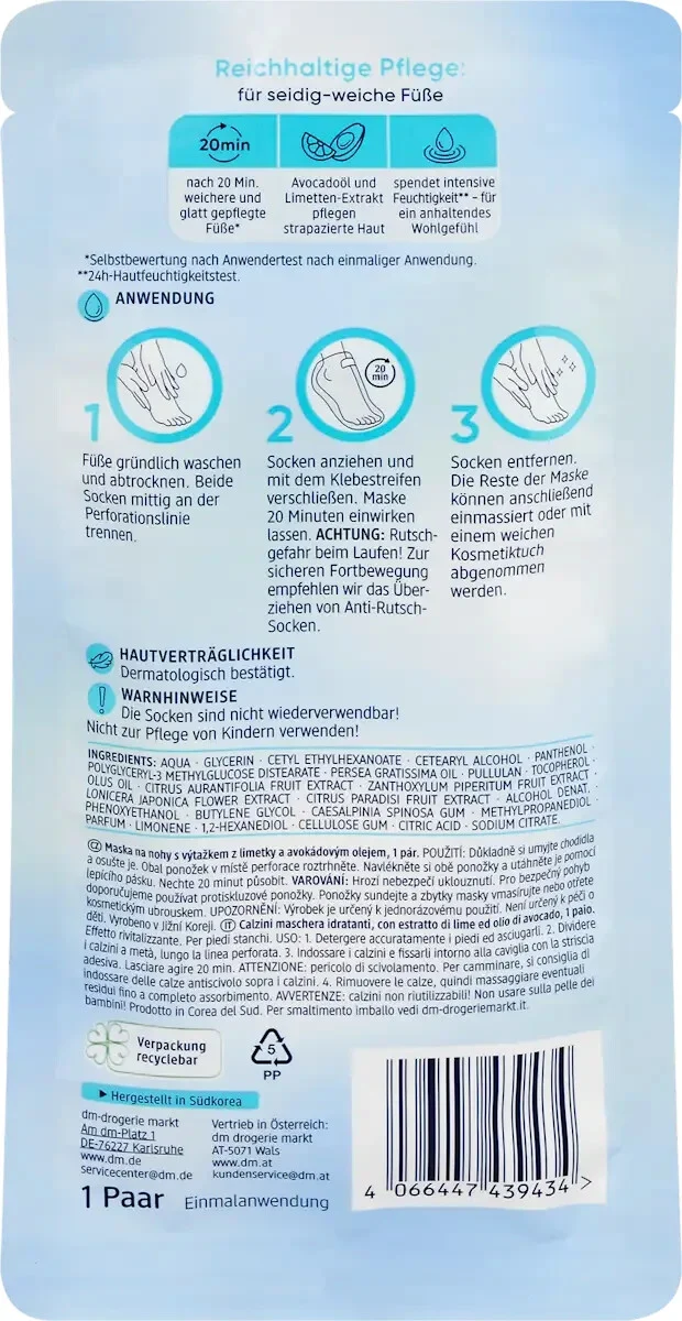 Balea Fußsockenmaske, intensive Feuchtigkeitspflege (1 Paar), 1x2 St., neu&ovp