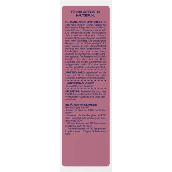 ISANA Dekolleté Serum, Straffende Pflege, 75ml, neu&ovp