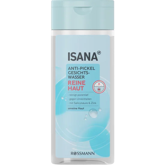 ISANA reine Haut Anti-Pickel Gesichtswasser, reinigt porentief, Vegan, 200 ml, neu&ovp