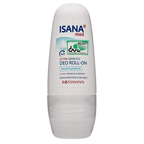 ISANA Med Deo Roll On ultra sensitiv Deoroller, ohne Parfum/Alkohol, 24h, 50ml, neu&ovp