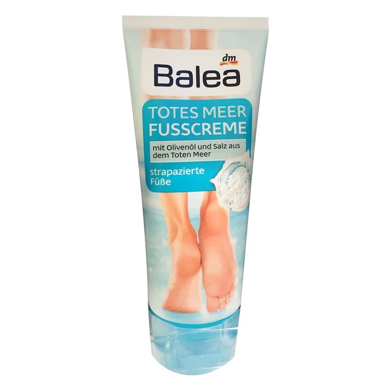 Balea Fußcreme Totes Meer mit Ölivenöl und Salz azs dem Toten Meer strapazierte Füsse (100ml Tube)