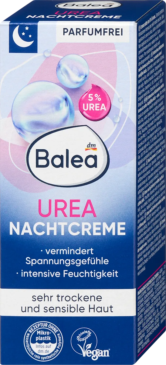 Balea Nachtcreme Urea, für sehr trockene und sensible Haut, 50 ml