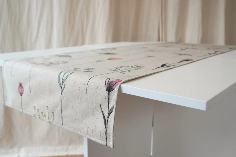 Blumen Tischdecke, Tischläufer - Blumenfeld für den Tisch