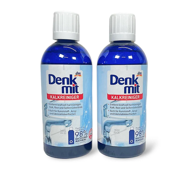 Kalkreiniger, Badreiniger, Bodenreiniger 2x500 ml, Kalklöser, Kalkentferner von Denkmit, Duschkabine, Kalkreiniger Bad, Denk mit