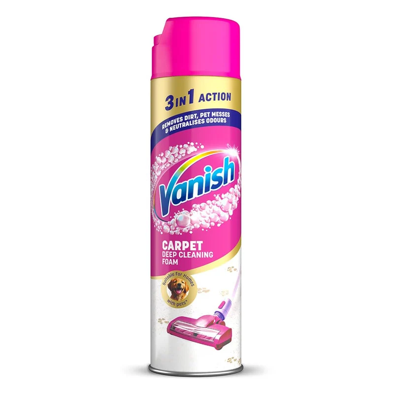 Vanish Teppich- und Polsterreiniger, Kraftschaum, Shampoo für großflächige Reinigung, 650ml