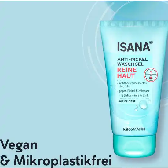 Isana Reine Haut Anti-Pickel Waschgel, intensive Tiefenreinigung, mit Salicylsäure und Zink, 150 ml