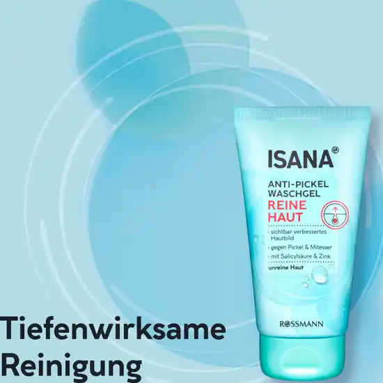 Isana Reine Haut Anti-Pickel Waschgel, intensive Tiefenreinigung, mit Salicylsäure und Zink, 150 ml
