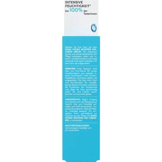 ISANA Hydro Booster Hyaluron-Serum, für feuchtigkeitsarme Haut, mit Hyaluron & Pro-Vitamin B5, 30 ml