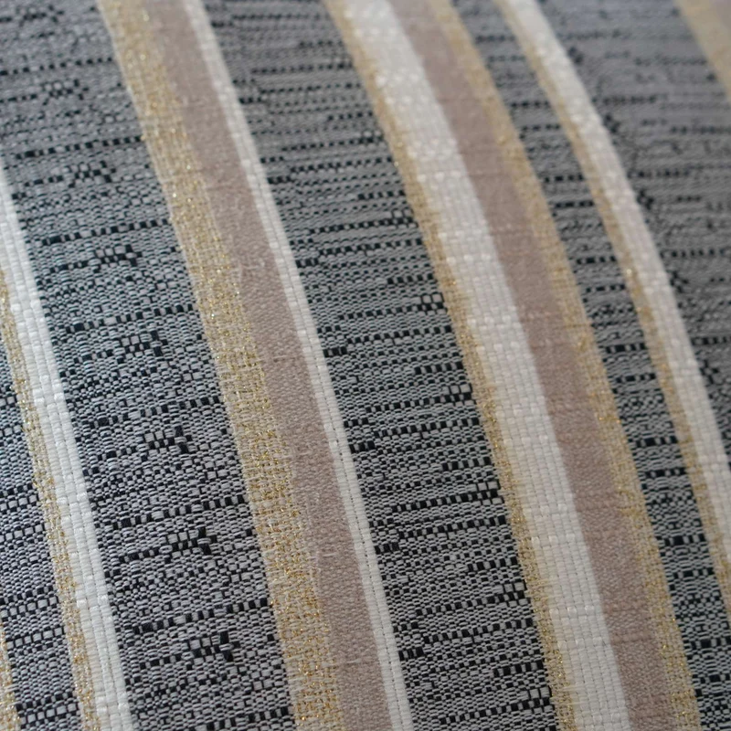 Sofa Kissen-Bezug / Sofakissenhülle mit Streifen und glitzernden Goldfäden