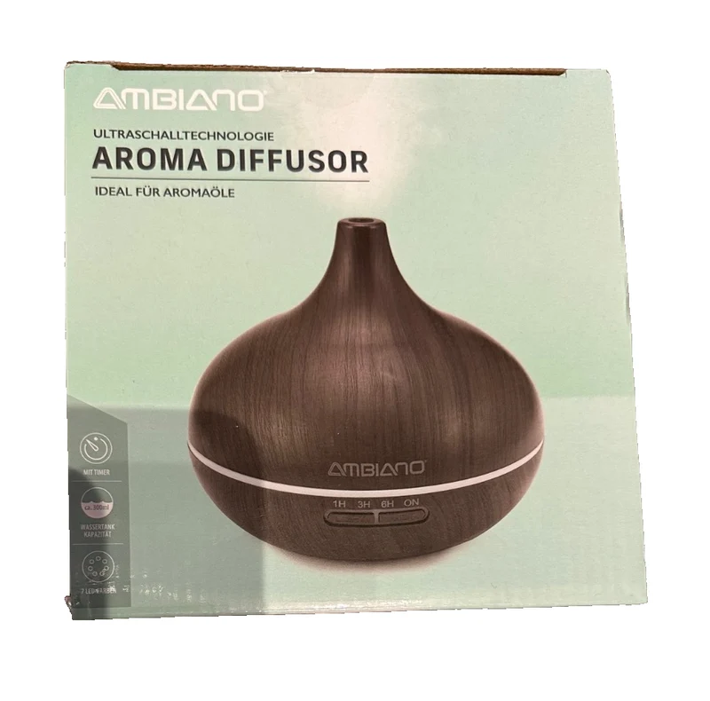 AMBIANO Ultraschall-Aroma-Diffusor, LED Beleuchtung, Timer, neu&ovp