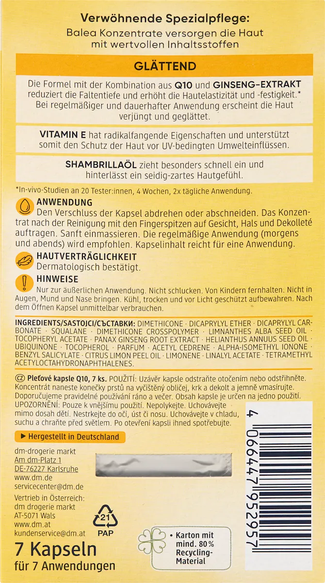 Balea Konzentrat Q10 Anti-Falten, 3x7 Stück (3er Pack), neu&ovp