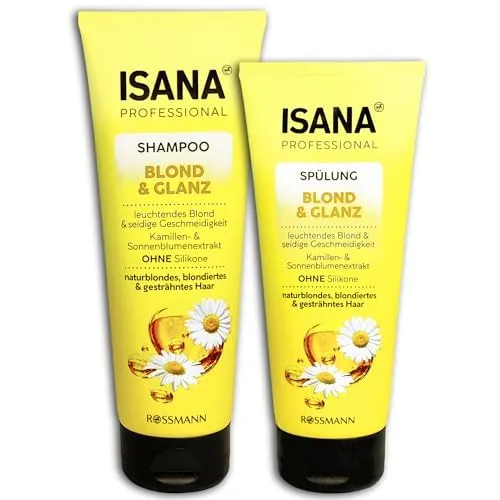 Isana Haarpflegeset Blond & Glanz, 250ml Shampoo + 200 ml Spülung, neu&ovp