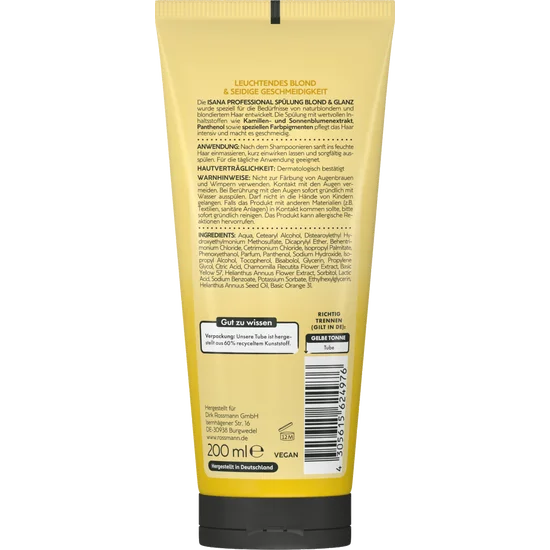 Isana Haarpflegeset Blond & Glanz, 250ml Shampoo + 200 ml Spülung, neu&ovp