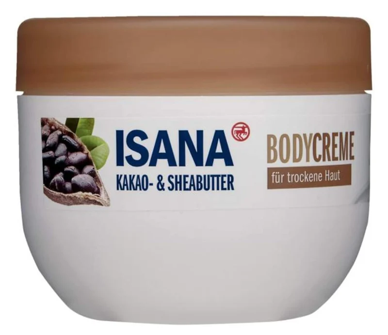 Isana Body Creme Kakao- & Sheabutter, Für trockene Haut, Pflegende Feuchtigkeitscreme, 500 ml