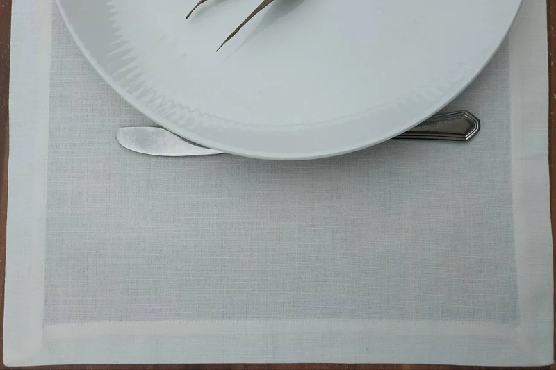 Leinen Stofftischset, Platzsets in weiß
