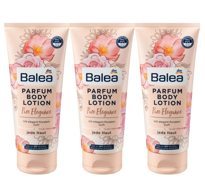 Balea Parfüm Bodylotion Körperlotion Pure Elegance, 3er-Pack (3 x 200 ml)