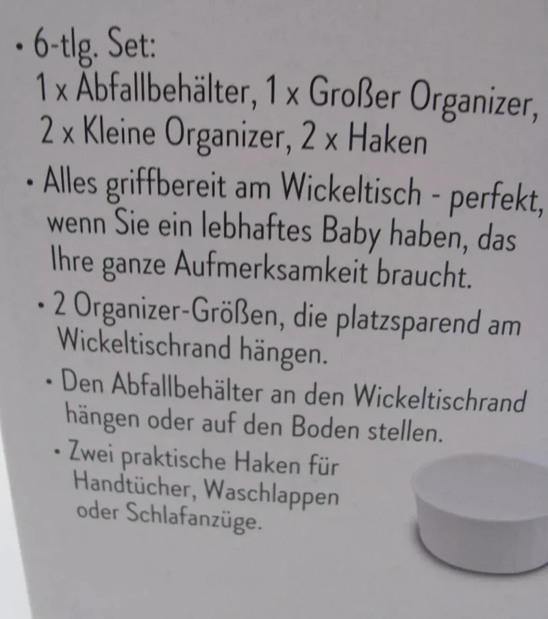 Home Creation Wickeltisch Organizer, 6 tlg, Farbe Mint