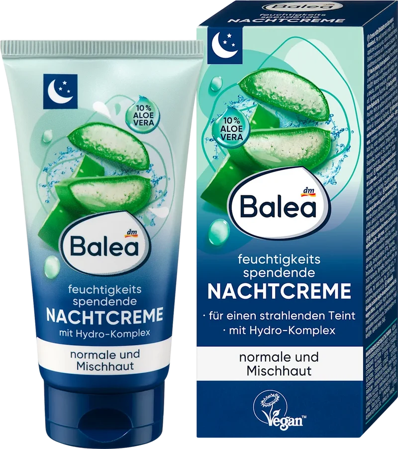 Balea Nachtcreme feuchtigkeitsspendend, normale und Mischhaut, 50 ml, neu&ovp