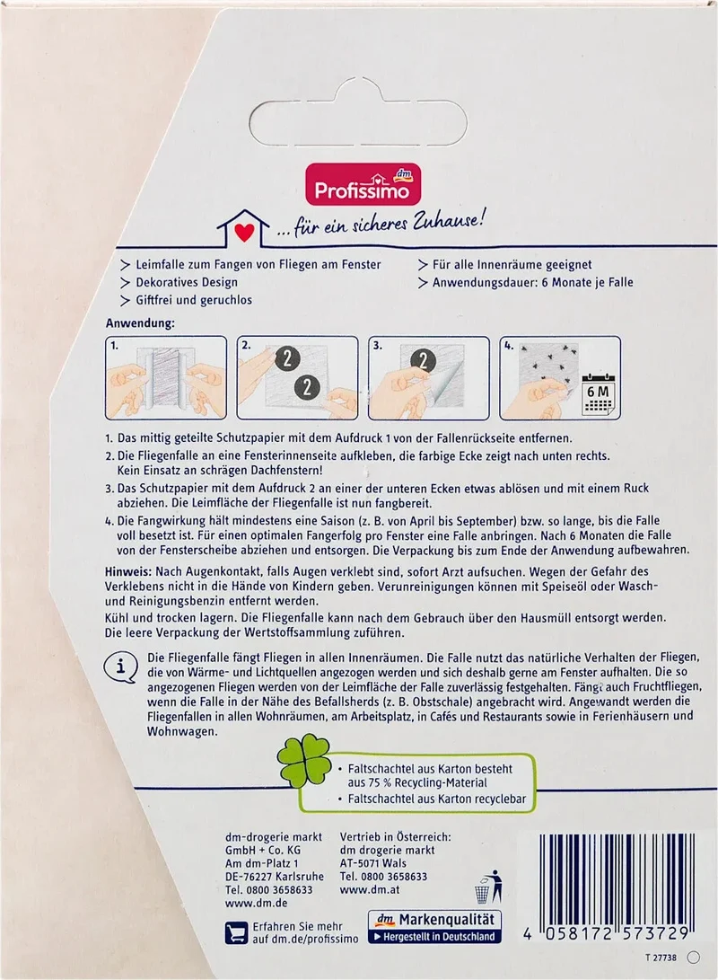 Profissimo Fliegenfalle mit Motiv, 1x4 St, neu&ovp