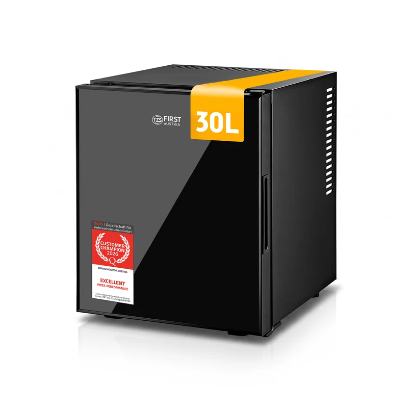 Minikühlschrank 30L – Glasfront Schwarz
