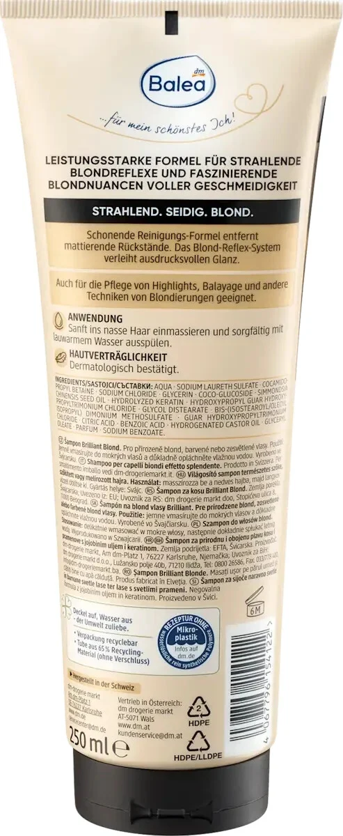 Balea PROFESSIONAL Shampoo, Brilliant Blond, 250 ml, neu&ovp