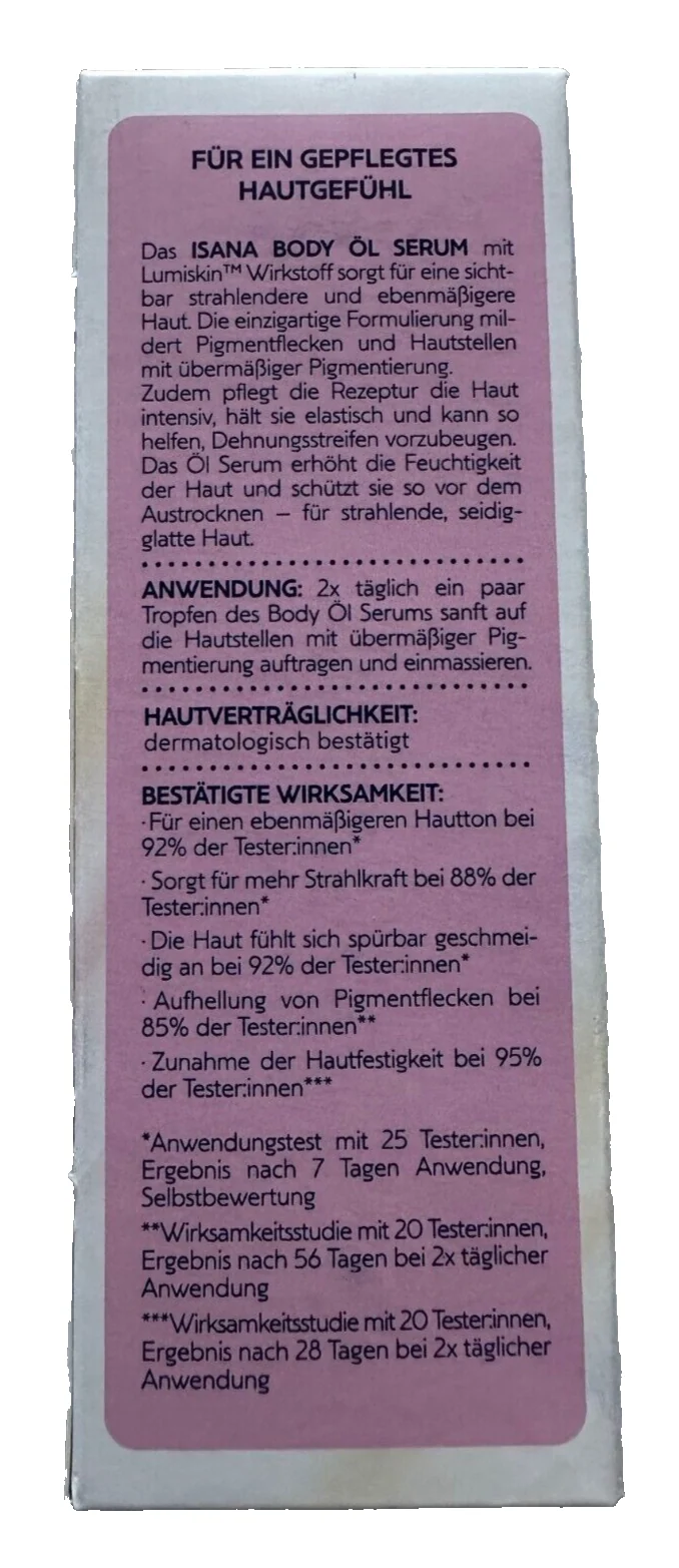 Isana Body Öl Serum mit Lumiskin, 1x90 ml, neu&ovp