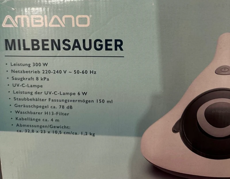 AMBIANO Milbensauger, 300W, mit UV-C Licht, Neu&OVP