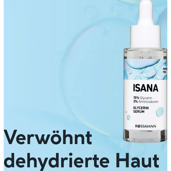 ISANA Glycerin Serum, 30 ml, Regenerierent und Feuchtigkeitsspendent - Ideal für trockene Haut