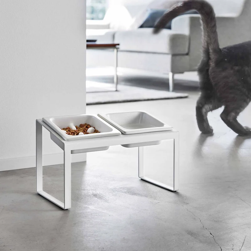 Angled Pet Food Bowls with Slow Feeder & Stand