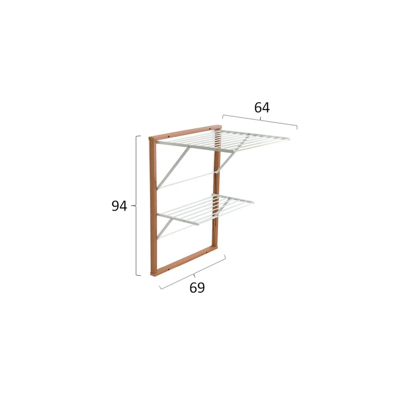 Arredamenti Italia Wandmontierter Kleiderständer, Holz, Kirsche, APERTO:P63 x L69 x H80 cm, CHI.: P3 x L69 x H95 cm