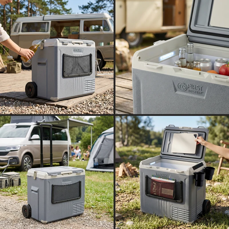 Kompressor-Kühlbox 50L, mit App-Steuerung, Trolleyfunktion