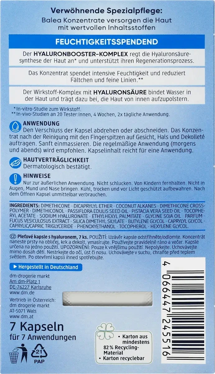 Balea Konzentrat Hyaluron, 7 Stück, neu&ovp