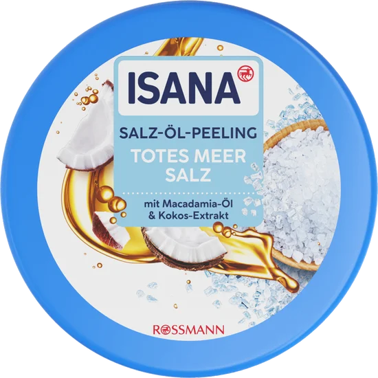 ISANA Salz-Öl-Peeling Totes Meer Salz mit Macadamia Öl und Kokos-Extrakt, für ein superweiches und zartes Hautgefühl, 300 ml, neu&ovp
