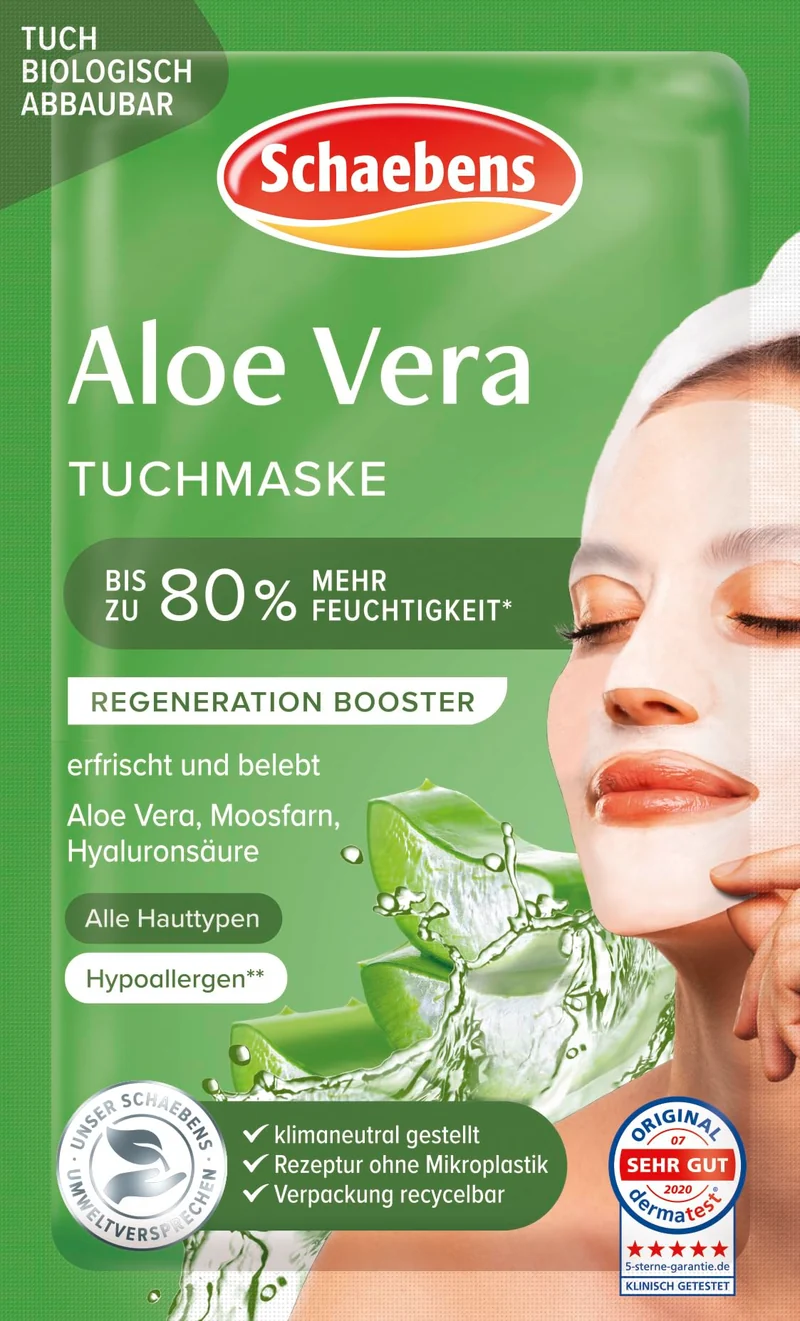 Schaebens Aloe Vera Tuchmaske, 21 g