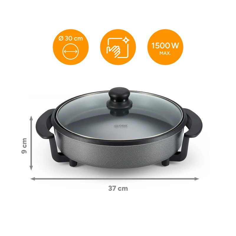 Elektrische Multipfanne 30cm, antihaftbeschichtet, inkl. Glasdeckel