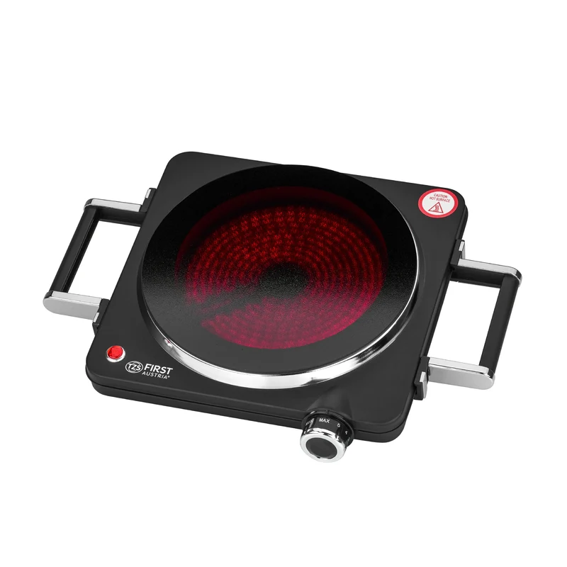 Infrarot-Kochplatte 1250W, Glaskeramik, stufenlose Temperatur