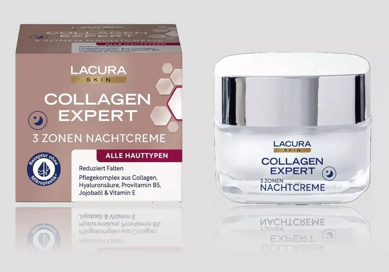 LACURA Skin Collagen Expert, 3 Zonen Nachtcreme, Alle Hauttypen, 50ml, neu&ovp