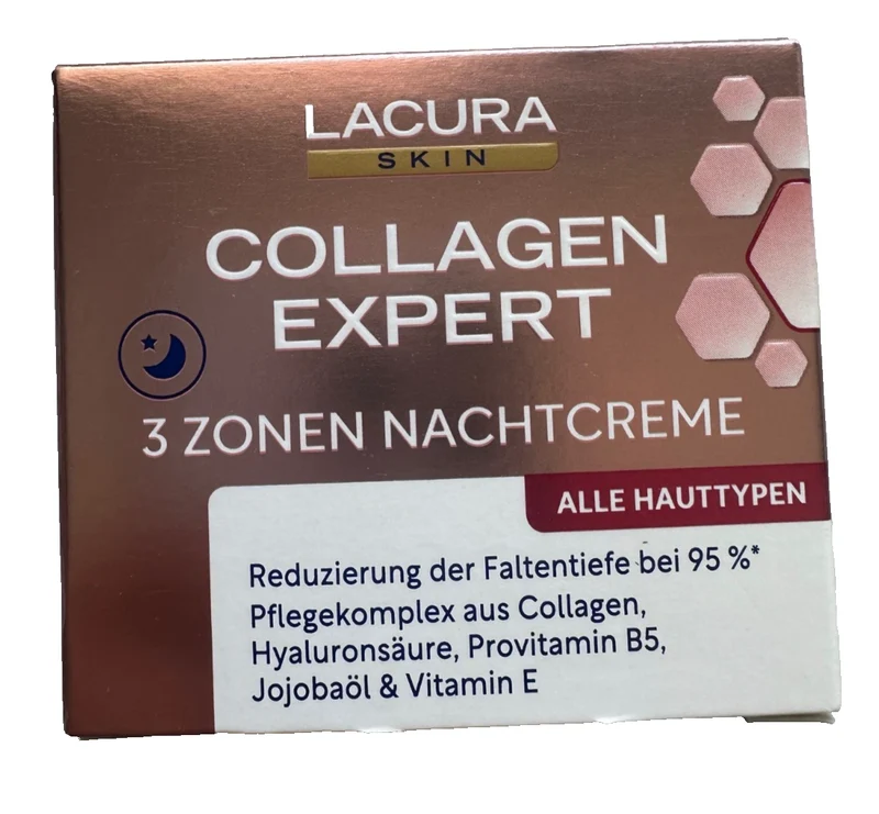 LACURA Skin Collagen Expert, 3 Zonen Nachtcreme, Alle Hauttypen, 50ml, neu&ovp